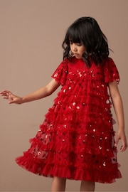 Angel & Rocket Red Delphine Sequin Mesh Dress - Image 1 of 8