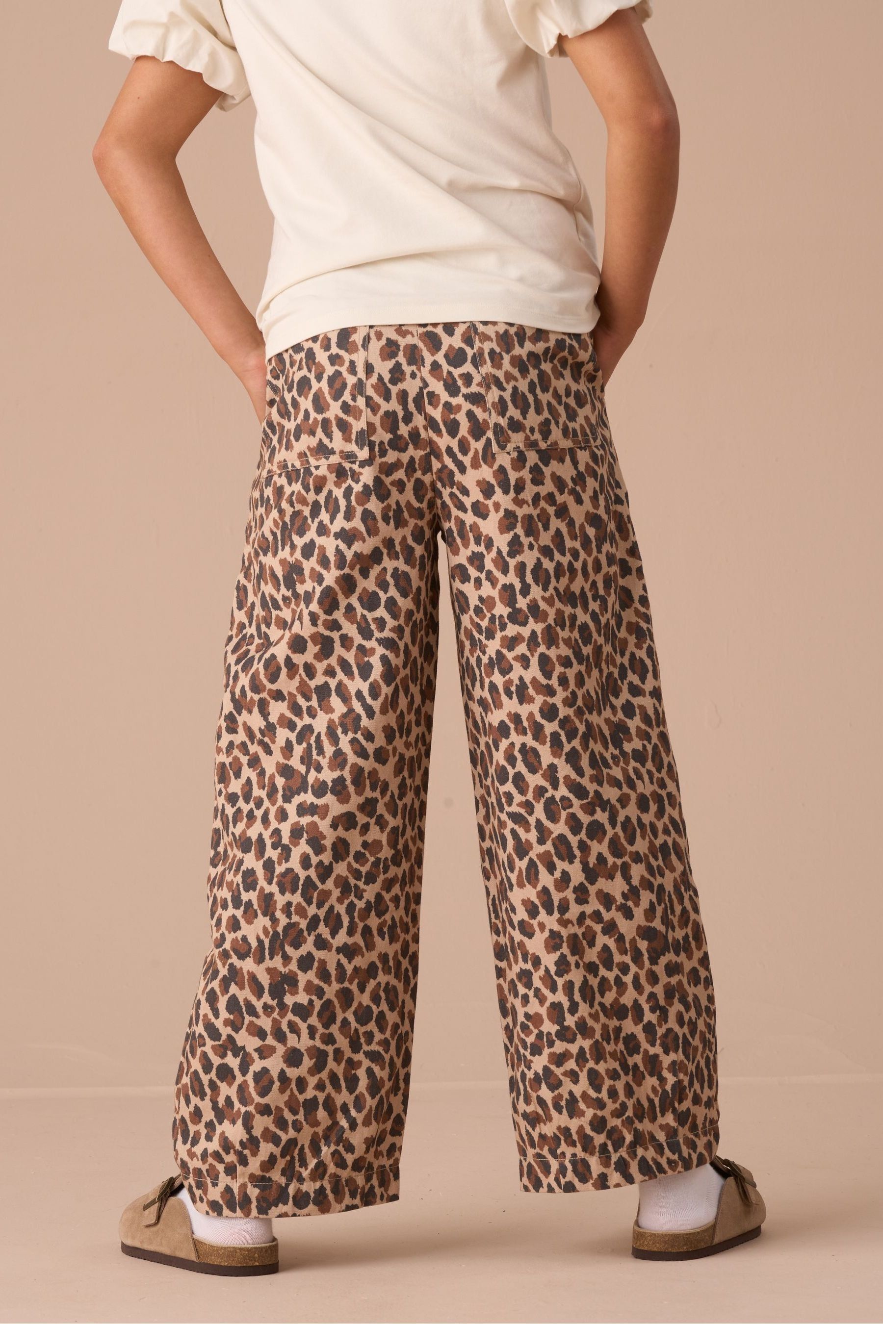 Buy Angel Rocket Brown Penny Leopard Twill Trousers from Next Luxembourg