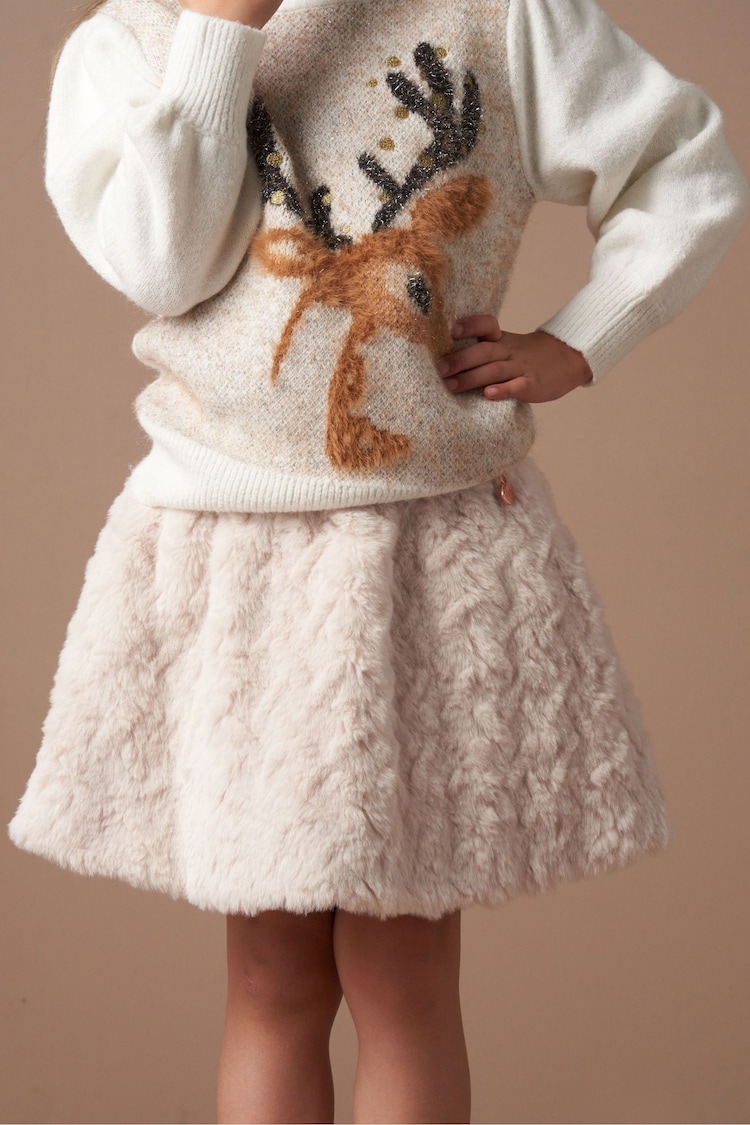 Angel & Rocket Natural Cecile Fur Skirt - Image 2 of 5