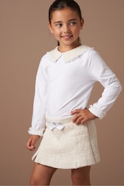 Angel & Rocket Natural Opal Jersey Top With Tweed Collar - Image 3 of 7