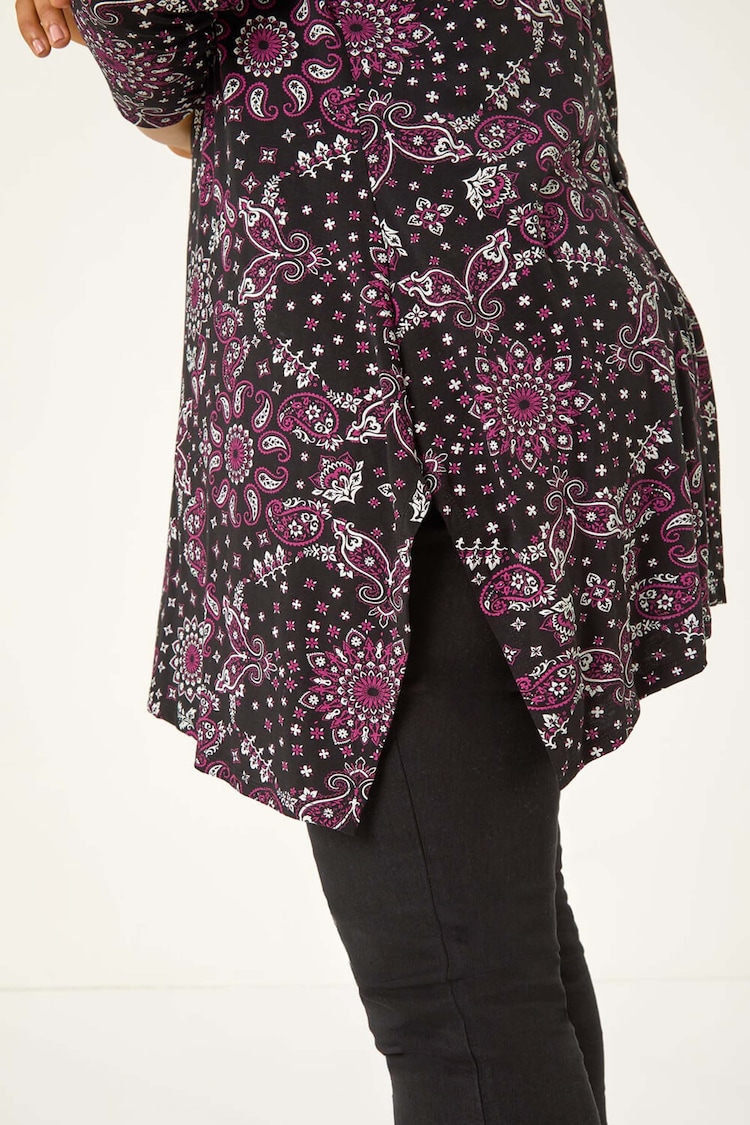 Roman Pink Curve Paisley Print Bar Back Top - Image 5 of 5