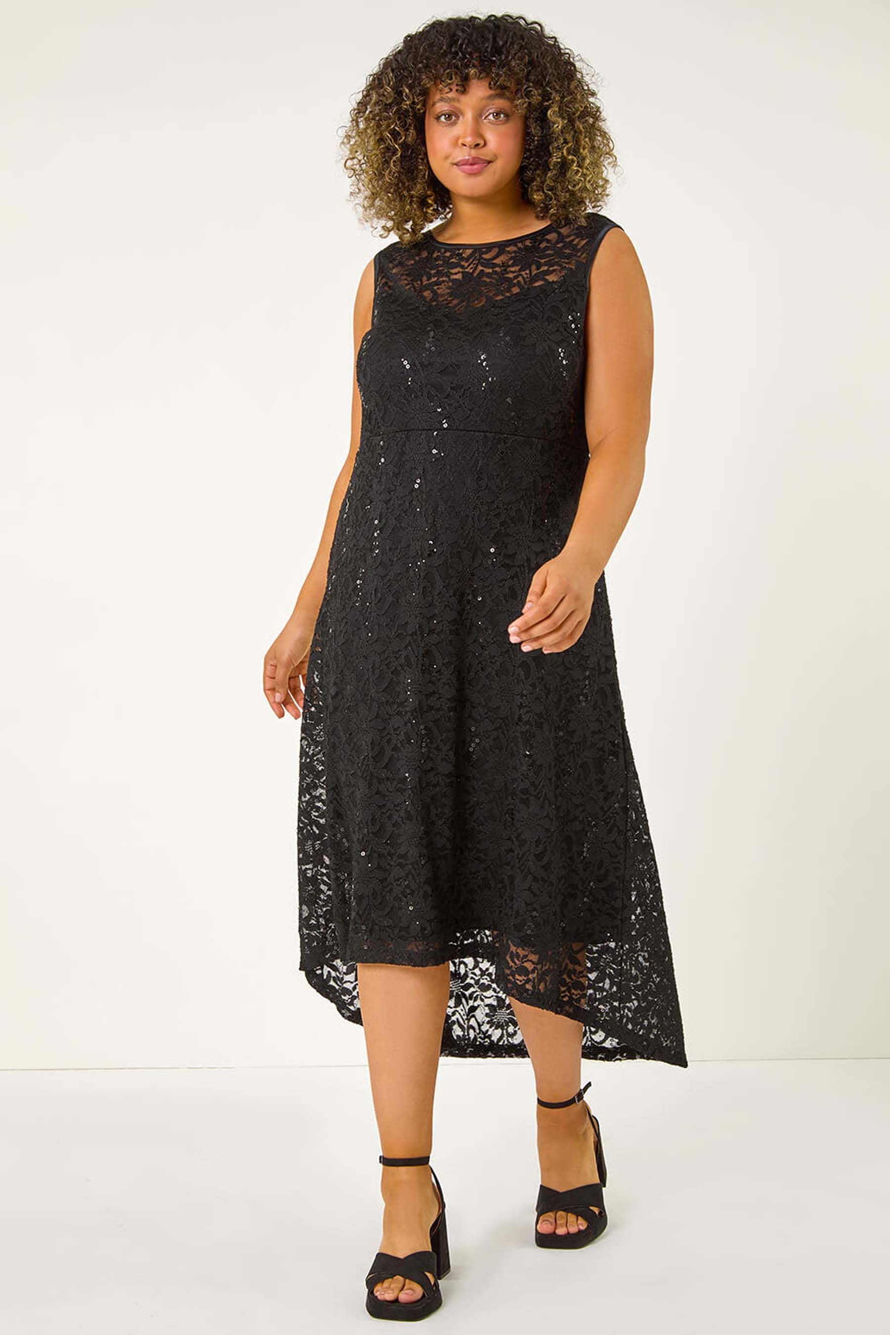 Roman black lace dress new arrivals