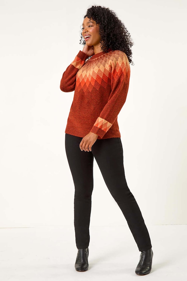 Roman Red Petite Diamond Print Jumper - Image 1 of 5