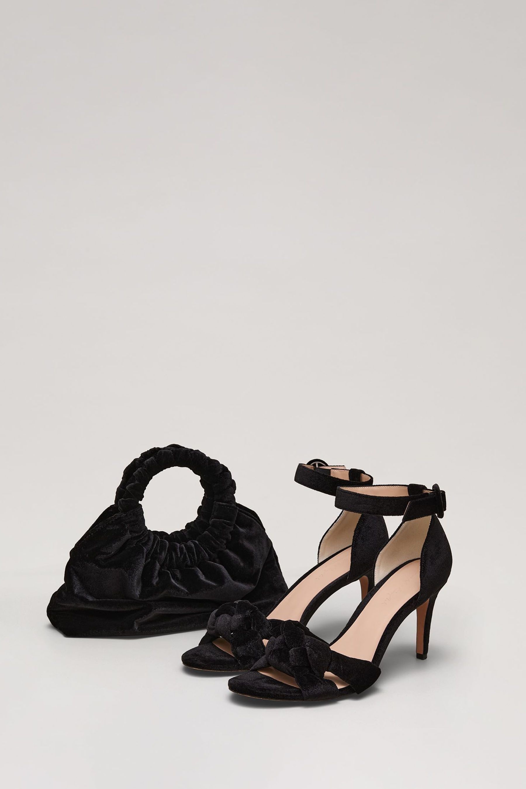 Velvet strappy heels on sale