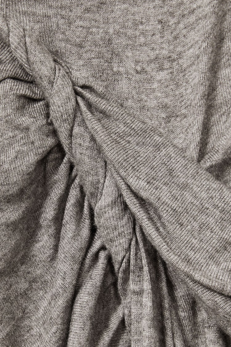 Reiss Grey Hadley Jersey Twist-Detail Midi Dress - Image 6 of 6