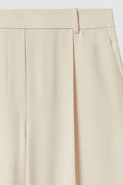 Reiss Cream Eden Petite Elasticated-Waist Wide-Leg Twill Trousers - Image 6 of 7