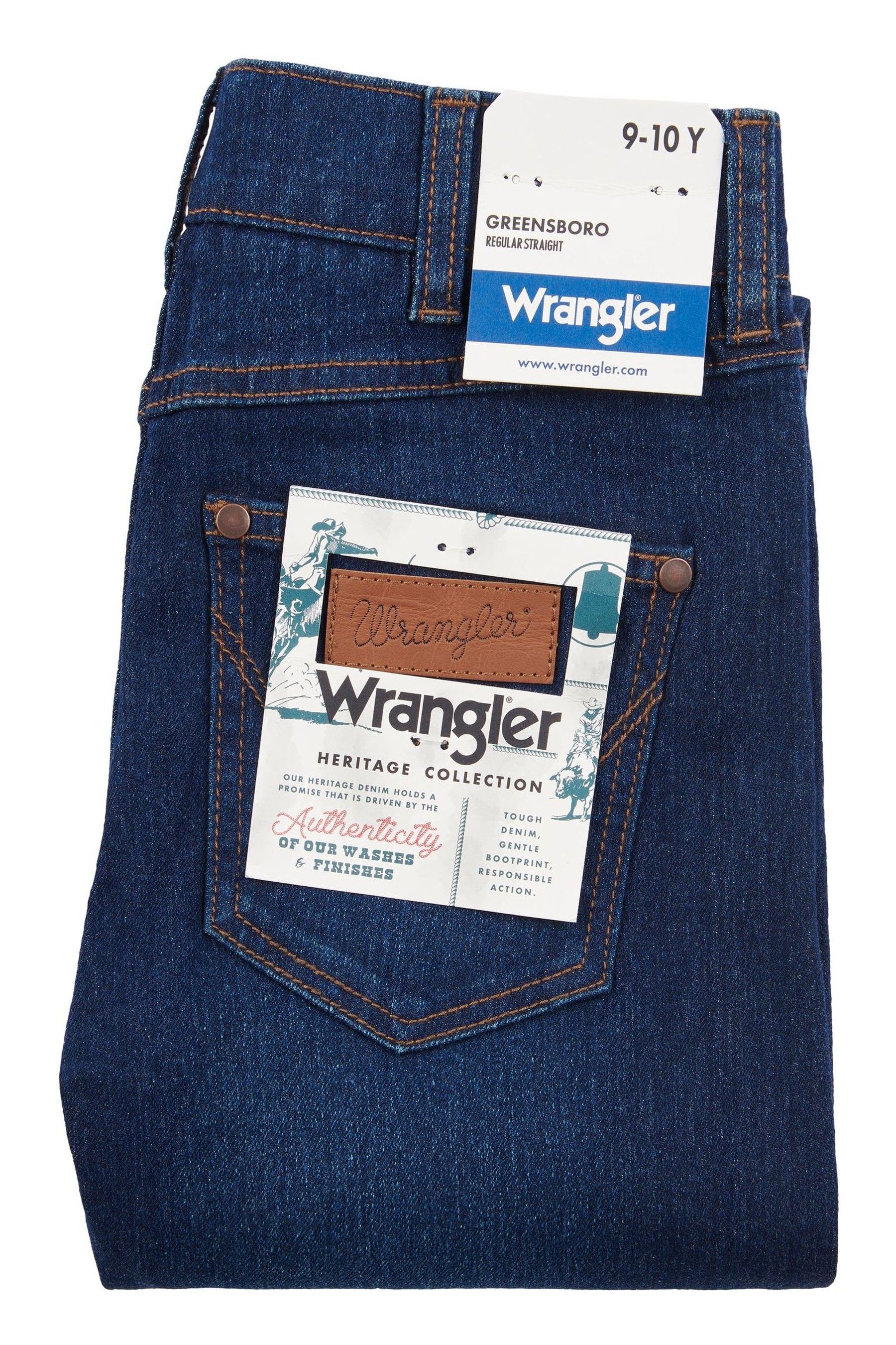 Buy Wrangler Blue Boys Straight Fit Greensboro Regular Jeans from Next Ireland