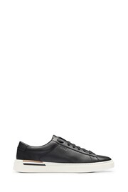 BOSS Black Signature Stripe Cupsole Trainers In Leather - Image 1 of 5