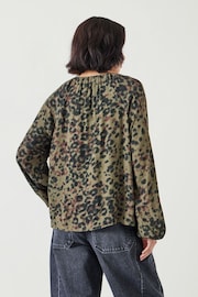 Hush Animal Print Elise Relaxed V-Neck Printed Blouse - Image 3 of 5