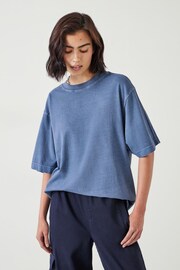 Hush Blue Flo Oversized Organic Cotton T-Shirt - Image 1 of 4