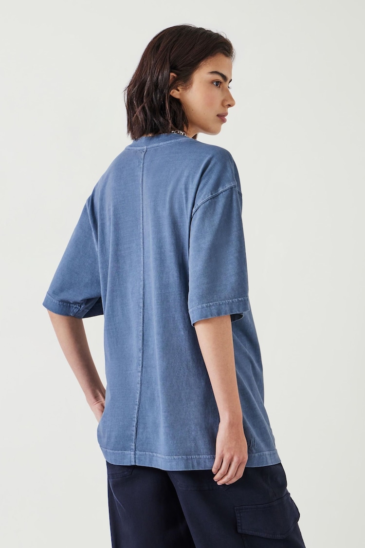 Hush Blue Flo Oversized Organic Cotton T-Shirt - Image 2 of 4