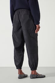 Hush Black Ava Shiny Lightweight Cargo Trousers - Image 2 of 4