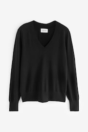 Hush Black Lauren V-Neck Wool Blend Jumper - Image 1 of 1