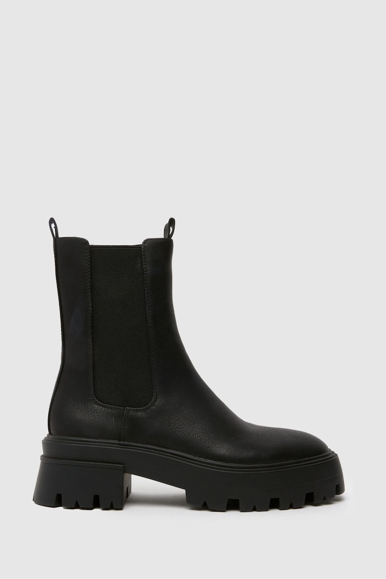 Schuh Addilyn Chunky Chelsea Black Boots - Image 1 of 4