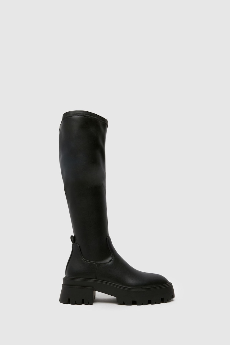 Schuh Dasha Chunky High Knee Black Boots - Image 1 of 4