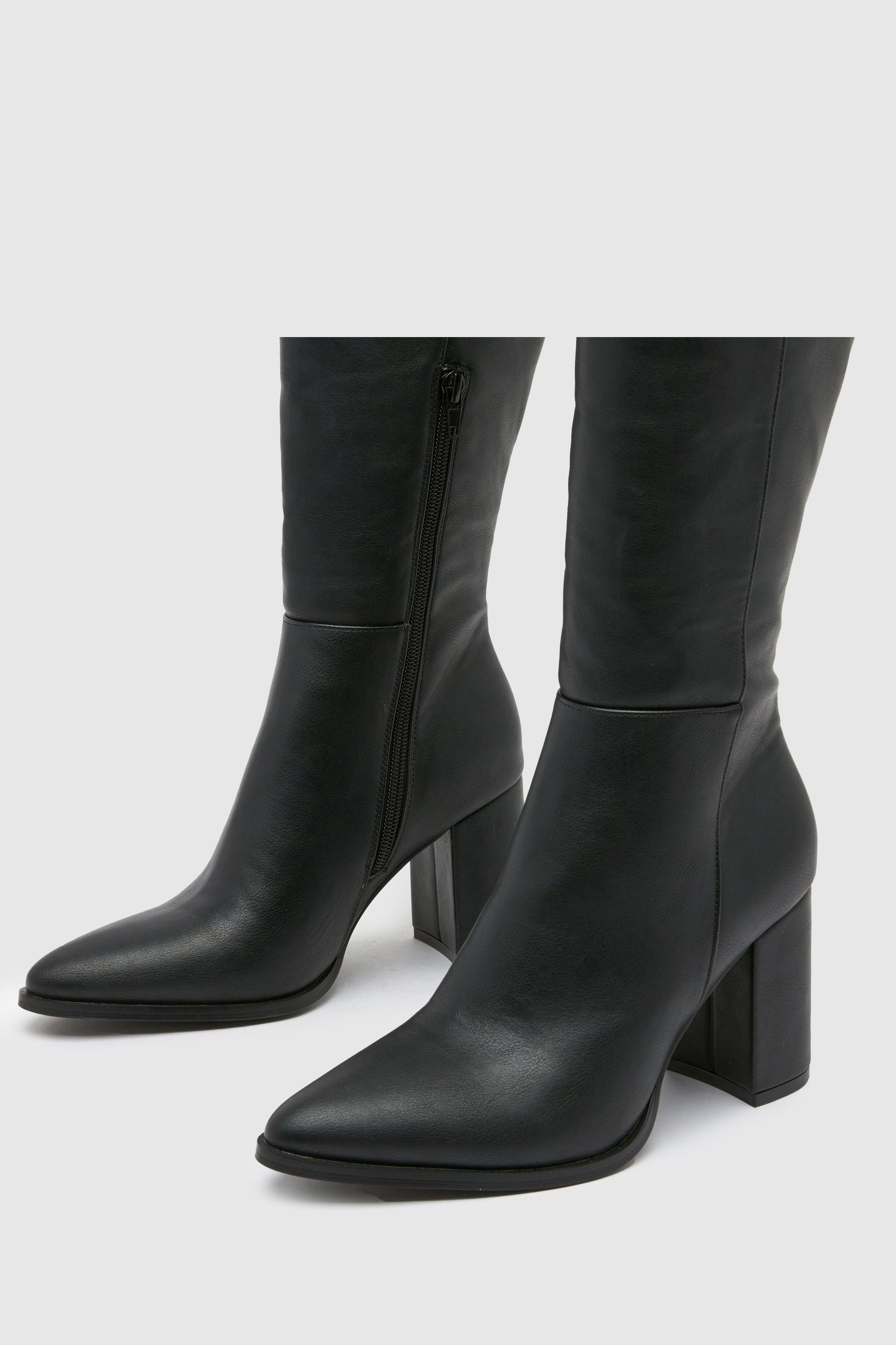 Schuh Diya Knee High Black Boots