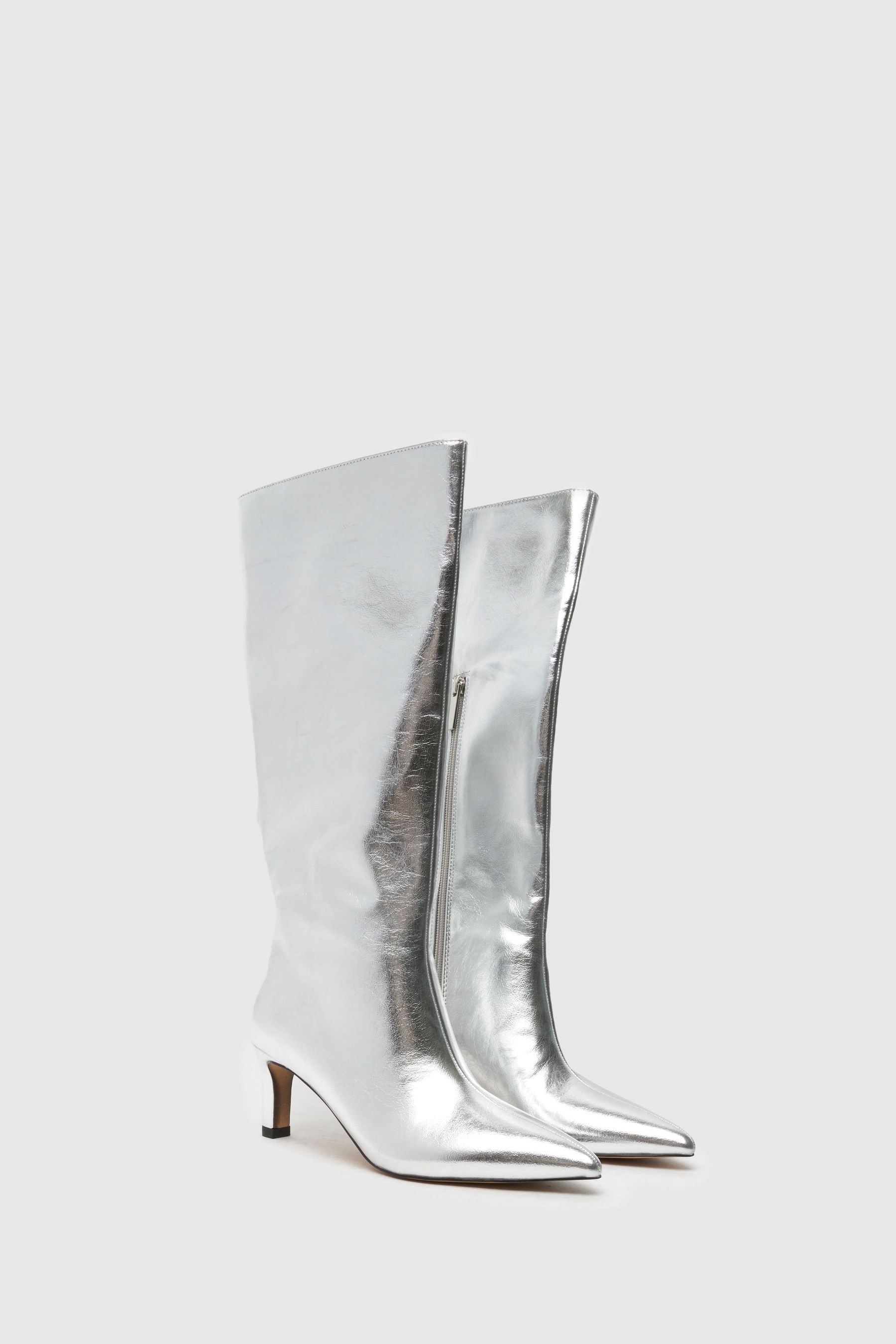 Buy Schuh Silver Dottie Knee High Boots from the Next UK online shop