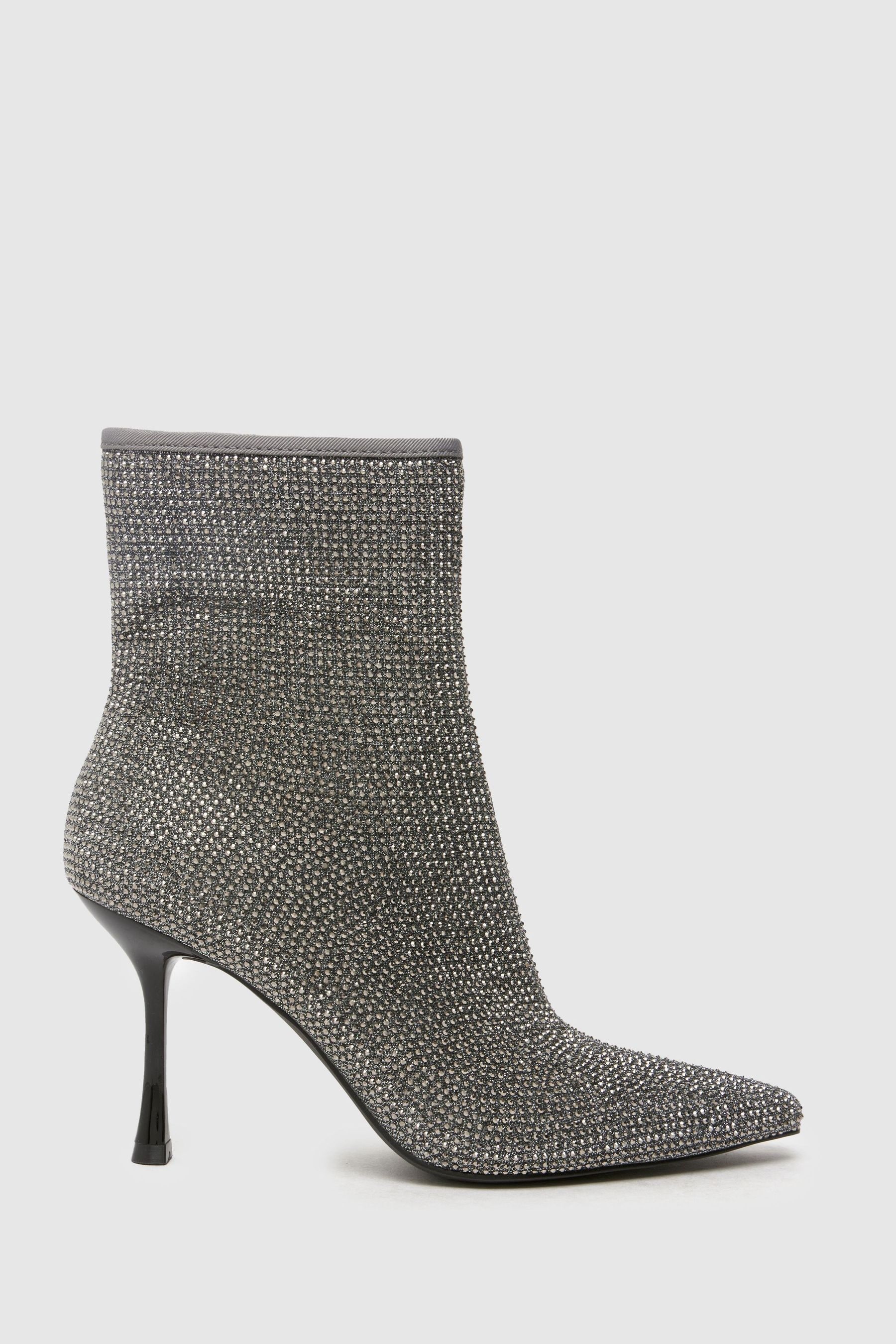 Buy Schuh Silver Brianna Embellished Ankle Boots from the Next UK online shop