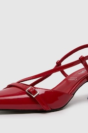 Schuh Red Patent Sidney Sling Back Heels - Image 4 of 4