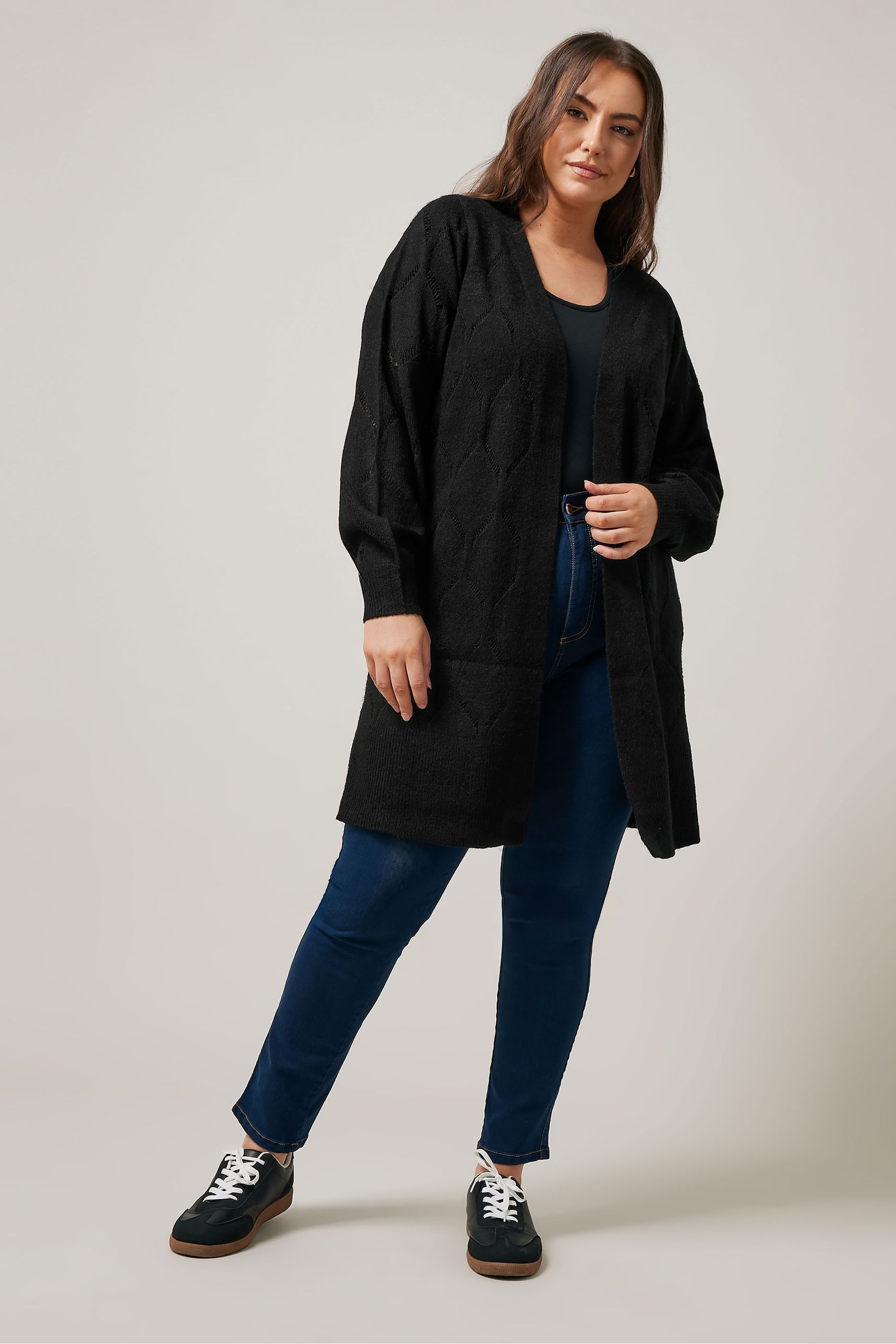 Buy Evans Pointelle Black Cardigan from Next United Arab Emirates