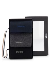 BOSS Black Cotton-Blend Socks 3 Pack In A Regular Length - Image 3 of 4