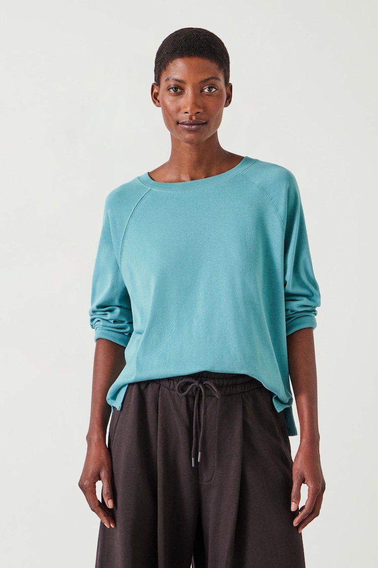 Hush Green 100% Cotton Matilda Raglan Top - Image 1 of 6