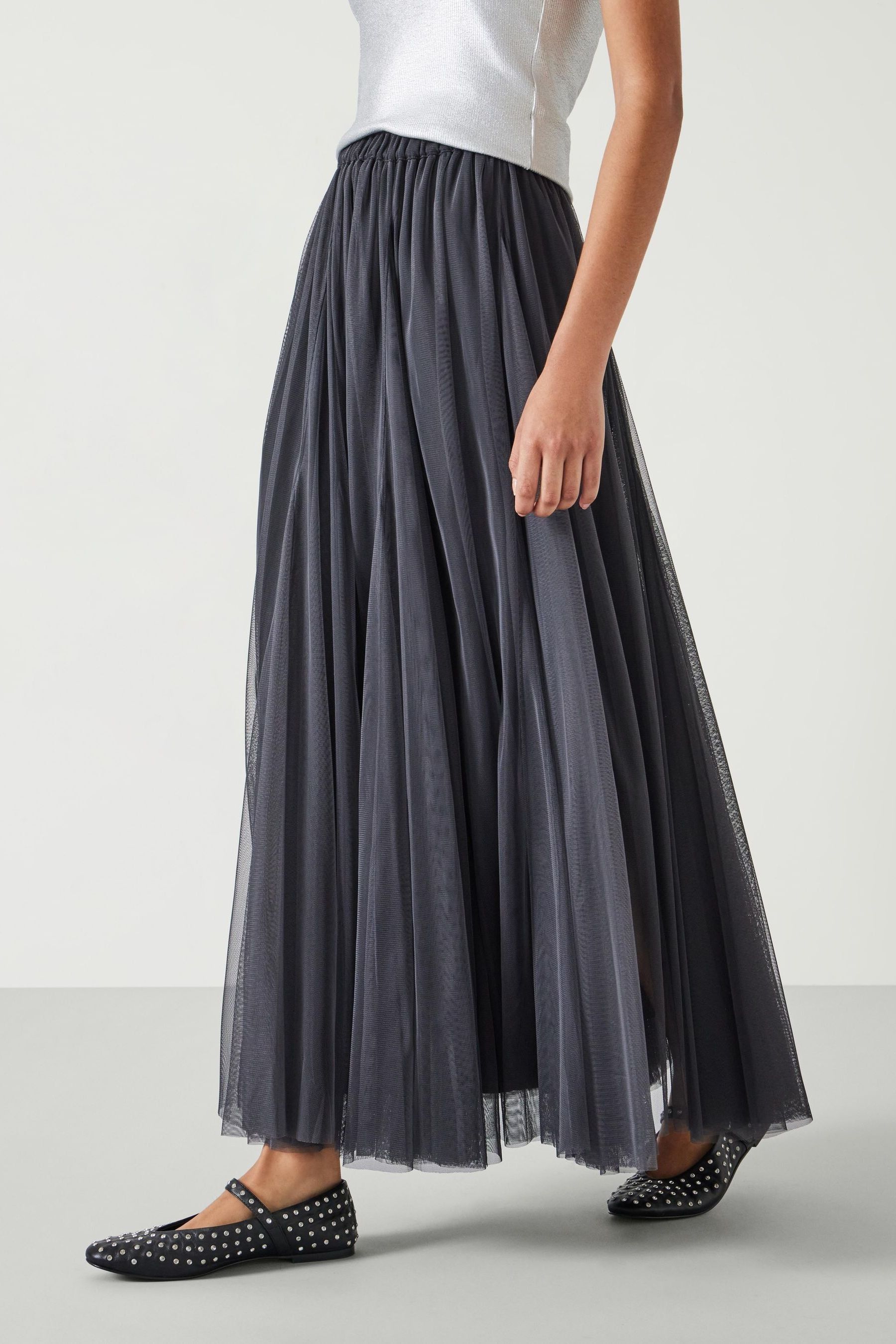 Buy Hush Grey Millie Godet Skirt from the Next UK online shop