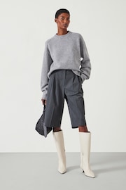 Hush Grey Nina Merino Wool Cropped Jumper - Image 2 of 5