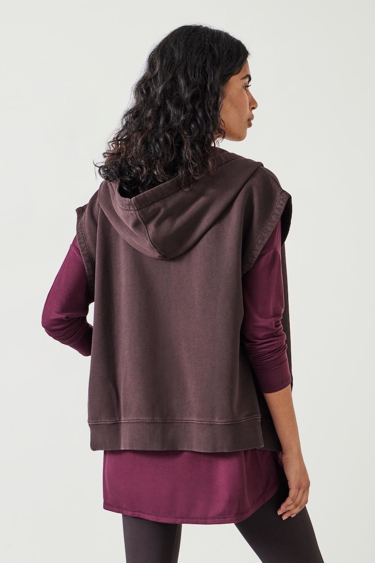 Hush Brown Relaxed Zip Sarah 100% Cotton Hoodie - Image 2 of 4