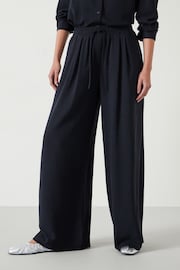 Hush Black Prisha Wide Leg Pinstripe Trousers - Image 1 of 6