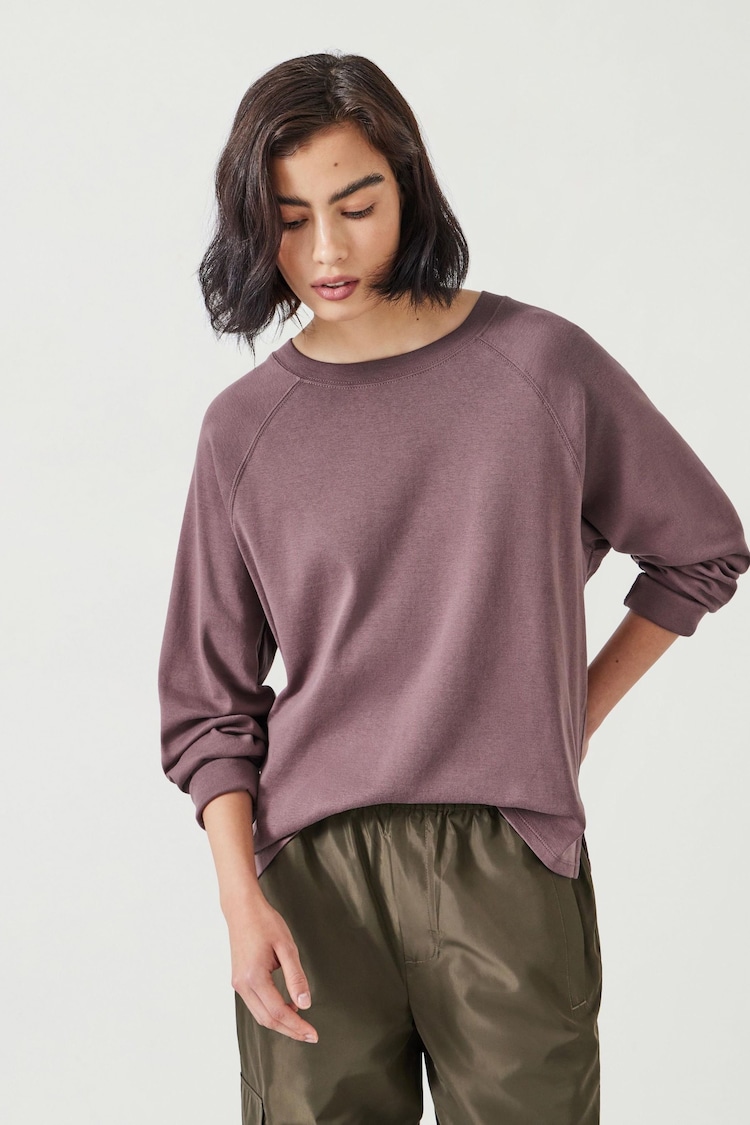 Hush Brown 100% Cotton Matilda Raglan Top - Image 1 of 5