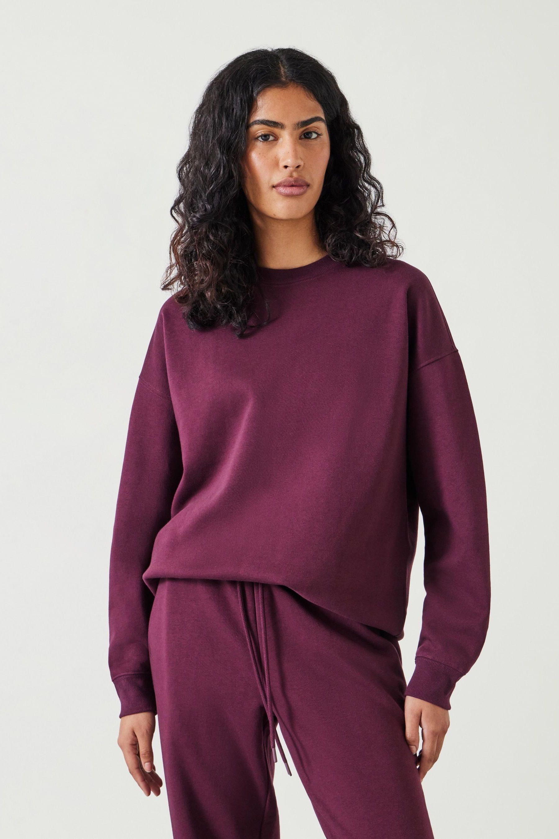 Buy Hush Dark Red Quaden Clean Oversized Sweatshirt from the Next UK online shop