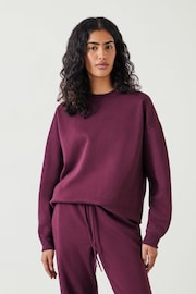 Hush Red Oversized Quaden Fleeceback Sweatshirt - Image 1 of 5