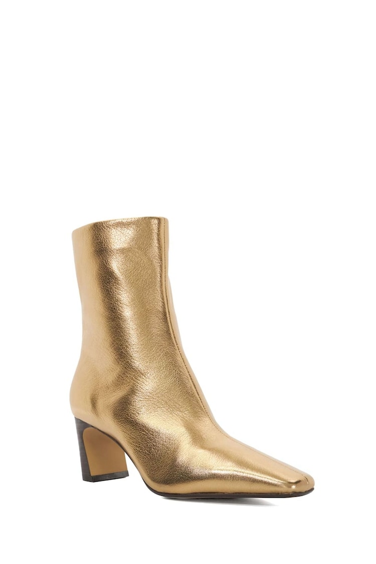 Dune London Gold Obriele Angled Heel Boots - Image 2 of 6