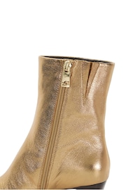 Dune London Gold Obriele Angled Heel Boots - Image 6 of 6