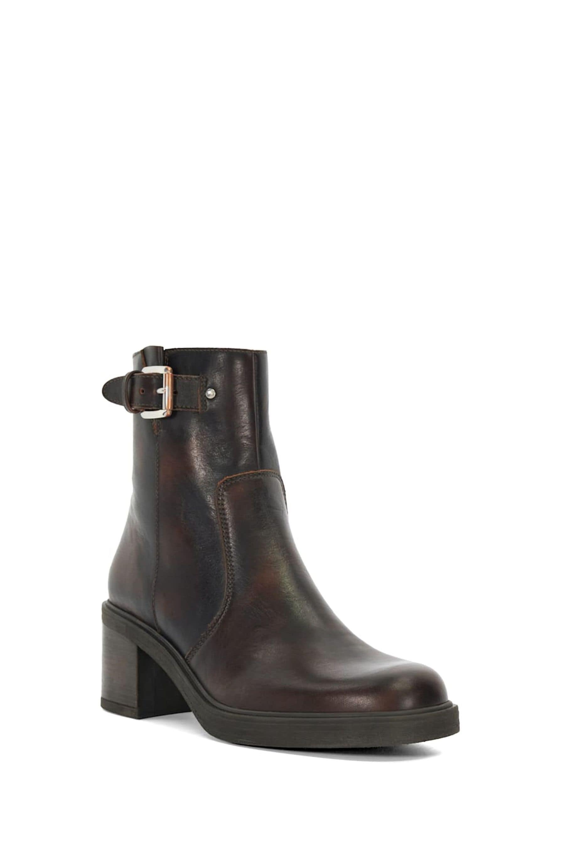 Buy Dune London Brown Parlowe Buckle Ankle Boots from Next Luxembourg