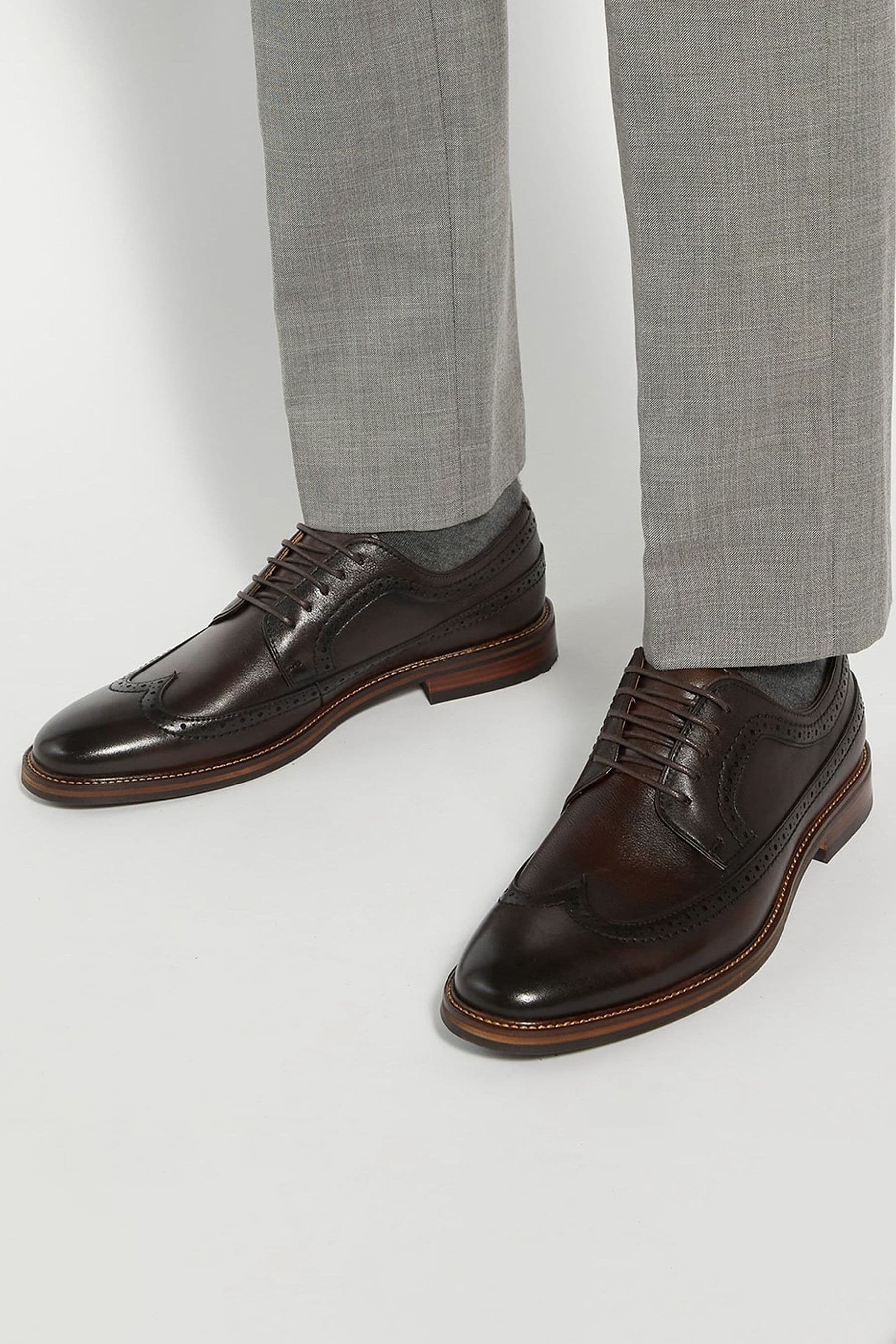 Dune London Steeles Burnished Brogue Shoes
