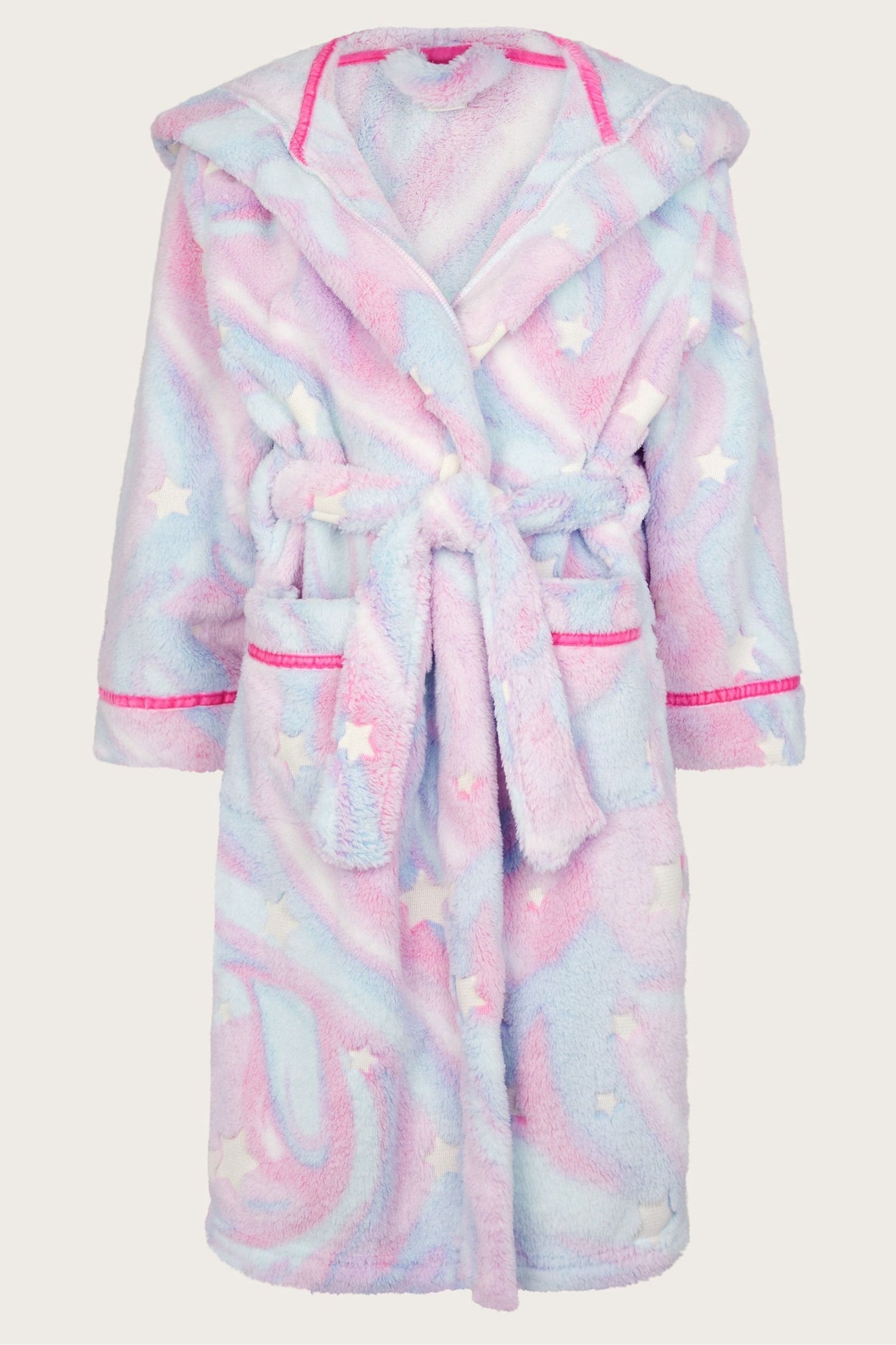Buy Monsoon Pink Fleece Marble Star Print Dressing Gown from the Next UK online shop