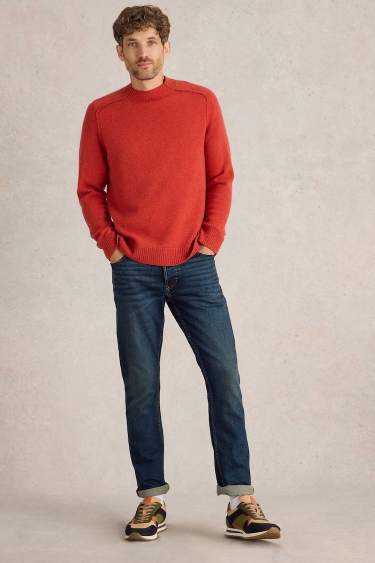 White Stuff Red Lambswool Mock Neck Jumper - Image 1 of 6