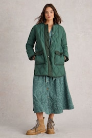 White Stuff Green Raya Quilted Coat - Image 1 of 5