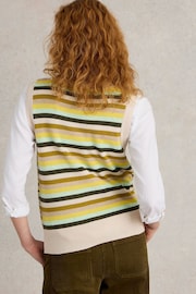 White Stuff Yellow 100% Organic Cotton Fairisle Stripe Tank - Image 3 of 6