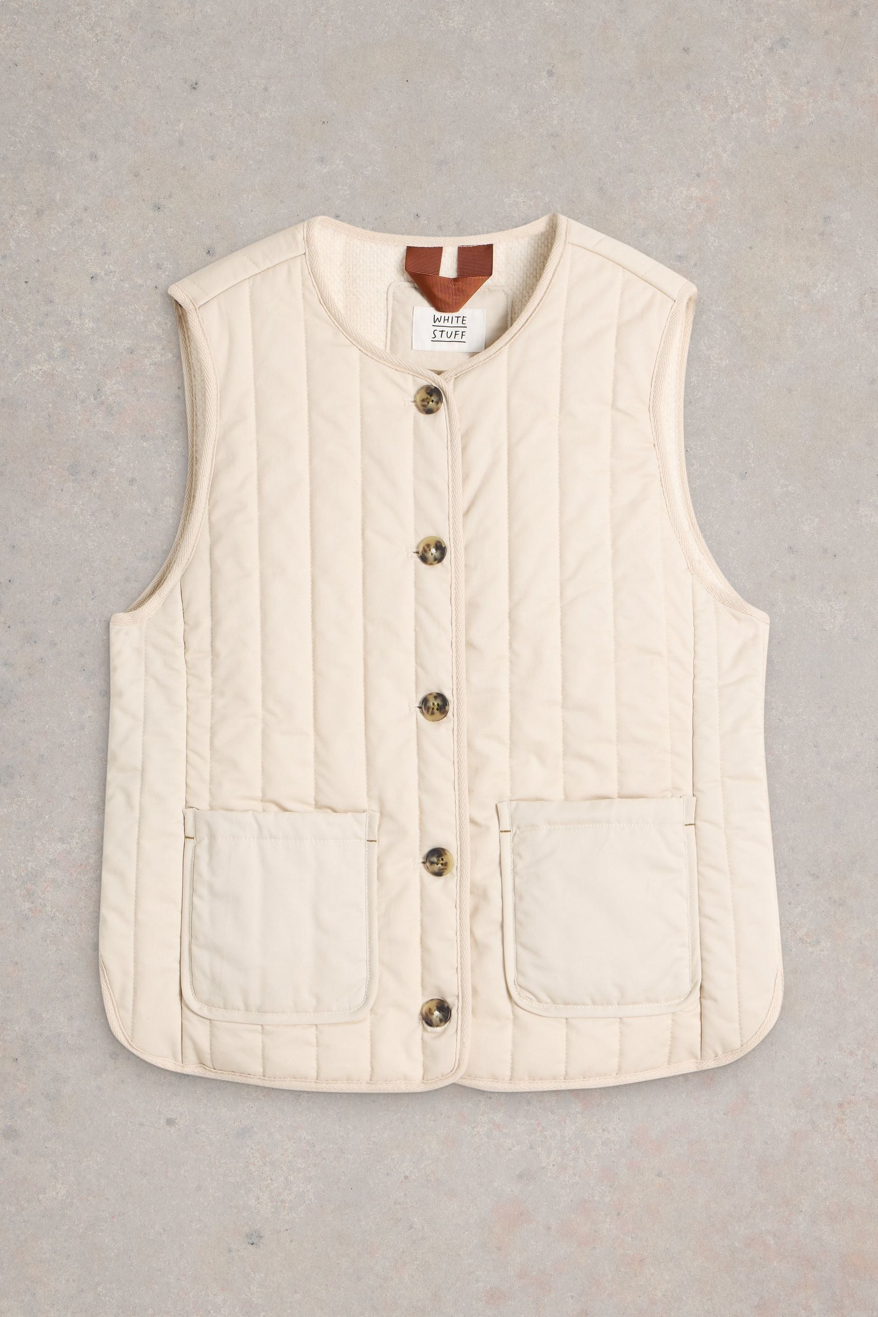 Buy White Stuff Natural Emma 100 Organic cotton Quilted Gilet from Next Luxembourg