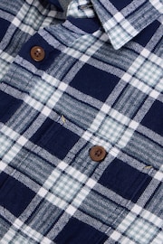 White Stuff Blue 100% Cotton Wallace Brushed Check Shirt - Image 6 of 6