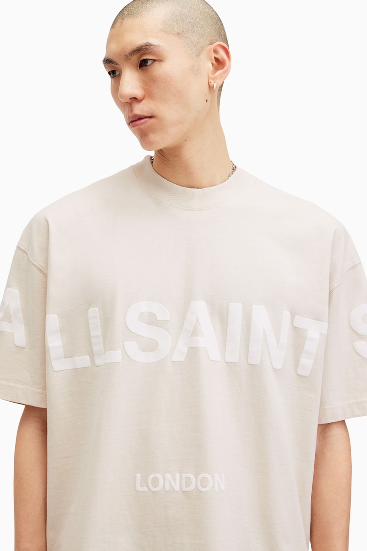 AllSaints Natural Biggy Short Sleeve Crew T-Shirt - Image 2 of 6