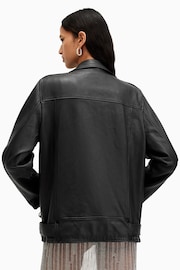 AllSaints Black Billie Biker Jacket - Image 6 of 7