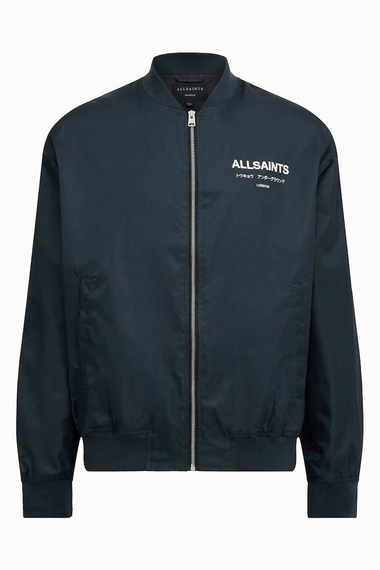 AllSaints Blue Underground Relaxed Fit Bomber Jacket - Image 10 of 10