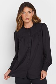 Long Tall Sally Black Long Sleeve Yoke Shirred Cuff Blouse - Image 1 of 5