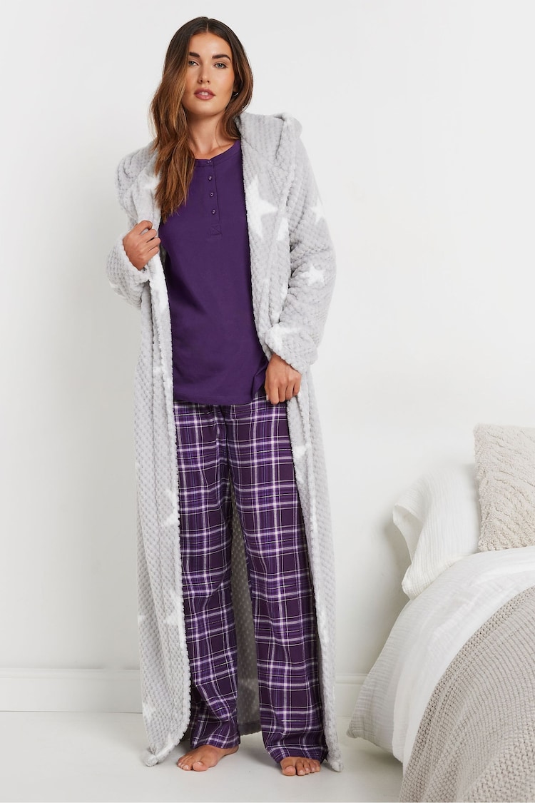 Long Tall Sally Dark purple Check Pyjamas Joggers - Image 2 of 5