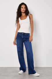 Apricot Blue Elisa 100% Cotton Wide Leg Jeans - Image 5 of 5