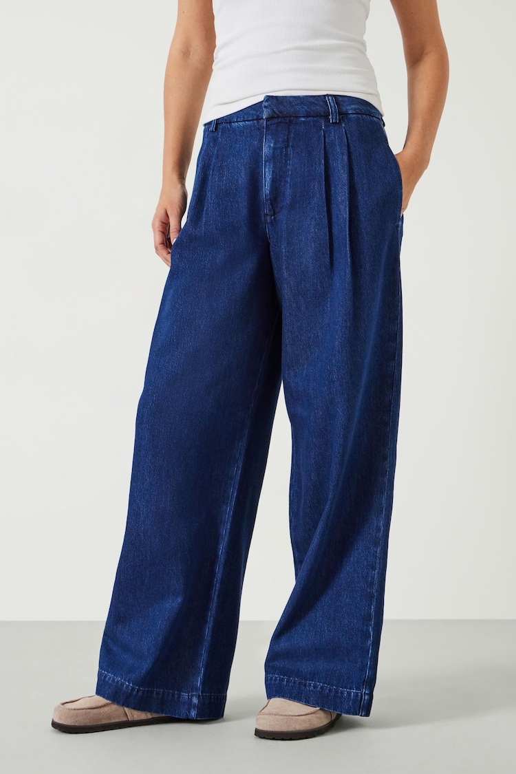 Hush Blue Lya Pleated Wide Leg Jeans - Image 1 of 5